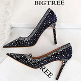 Shoes Sexy Woman Pumps Pointed Toe High Heels Shoes Women Sequins Nightclub Party Shoes Quality Stiletto Heels Lady