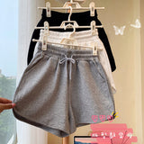 Zingj Women Wearing Shorts Summer 2024 Korean Version Of High Waist Casual Wide Leg Pants Ins Students Loose Thin Sports Hot
