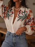 Women's 2025 Spring/Summer New Loose Long-Sleeved Digital Printed