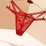 Net Yarn Transparent Sexy T-Tong Trousers Women Scarless Temptation Fine Diamond Jewelry Solid Color Low-Rise Girls T Pants