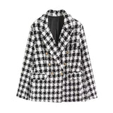 Women's 4 Color Texture Double Buckle Long Blazer Women K2 New