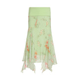 Cloth Forget To Be Careful Hot Babes Rags Rags Side Irregular Long Skirt Holiday Style Thin Mesh