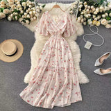 New Seaside Holiday Dress Women Spring And Autumn 2025 New Sexy V Receive Lanky
