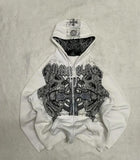 Children's Hooded Jacket 2025 New Cross Hoodie Hoodie Bow Print