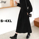 Dresses Women Maxi Temperament Dating Vacation Teens Clothes Autumn Long Sleeve Vintage Basic Daily Vestido Chic