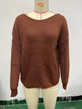 Zingj New Open Back Knit Sweater Long Sleeve Long Sleeve Knit Sweater Woman-Outfit