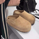 Bao Head Half Slippers Women 2025 Autumn New Matte Comfortable Thick Sole Height Pedaled Hoeing