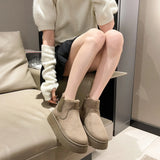 Snow Boots Women Winter New Anti-Slip Thick Shortbread Shoes Plus Velvet Warm Cotton Boots