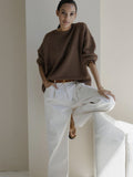 Sales Of Solid Color Round-Neck Sweater Women 2025 Burst Soft Knitted