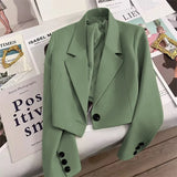 Zingj Spring And Autumn Jade Green Season New Students Versatile Small Suit Fashion