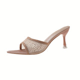 Pointed High With A Word Slippers Women's Net Yarn Water Toe Fish Mouth Fashion Cold