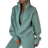 Women's New Zipper Grip Velvet Sweatwear Sports Fashion Jacket