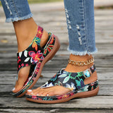 Word Sandals Women 20255 National Wind Embroidery Flowers After Buckle With Slopes And