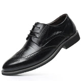Zingj Leather Shoes Men's Versatile Business Dress Fashion Casual Men's Round Head Low Help Spring And Autumn Shoes Heighten Men's