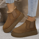 Plus Velvet Round Head Cover Snow Boots Women 44 Thick-Soled Loose Belt Plus Velvet Cotton Shoes