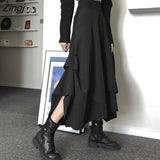 Vintage Victorian Skirt Women Black High Street Korean Gothic Y2k Skirt Female Long Chic Irregular Fashion Party