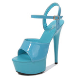Zingj Artifact Model High Heels Thin Heel Sexy Black Waterproof Table 15Cm Hate Day Superb High Heel Sandals Female