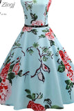 Women Dresses Casual Floral Retro Vintage 50s 60s Robe Rockabilly Swing Pinup Vestidos Sexy Party