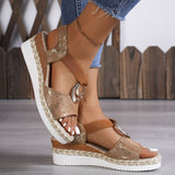 Thick-Solled Sandals 2025 Summer New Waterproof Table Sandals Fashion Slope