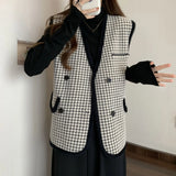 Zingj Fragrant Wind Big Size Fat MM Autumn Winter Light Ripe Vest Vest Fashionable Chic Foreign Style Straight Tube Fold Wear Thousand Bird Case Horse Clip-Outfit