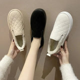 Shoes Women A Foot Trot Lazy Hairy Shoes Plus Velvet Warm Winter Wear Fashion Flat Bean Cotton