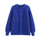 Women's Y2K2025 Autumn New Solid-Colored Cardigan Long-Sleeved Knitted Sweater Coat Women