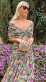 Mesh-Printing Dress In Spring/Summer 2025 INS Holiday Casual Party