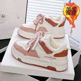 Winter Plus Velvet New Korean Version Of In Small White Shoes Female Students Warm Sneakers Casual Thick-Soled High-Heeled