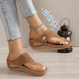 Flip Slippers Women Wear New Summer Fashion Casual Slope Heel Thick-Soled Beach Shoes