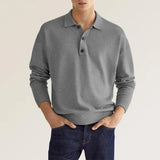 Wish Autumn Long-Sleeved V-Neck Button Men's Casual Polo