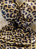 Leopard Spaghetti Strap Long Dress Summer Women Sleeveless Strapless High Waist Split Bodycon Vestidos Female Draped