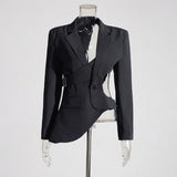 Casual Luw Small Suit 202 Autumn New Fashion High-End Design Hollow Suit