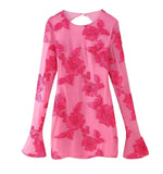 Women's Explosive Party Fashion Sexy Dark Pattern Floats Slimming Flared