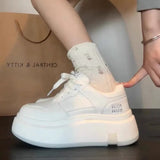 Small White Shoes Women's Shoes New Bread Shoes Sports High-End Casual Shoes High Single Shoe Lace Board
