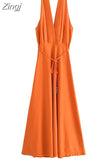2023 Woman Backless Long Dress Women Summer Halter Dress Woman Off Shoulder Elegant Party Dresses Sexy Evening