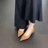 Summer New French Small Fragrant Low-Heeled High-Heeled High-Heeled Shoes Head Shallow One-Foot Single-Shoe
