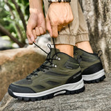 Autumn And Winter Men's Outdoor Hiking Sneakers Work-Resistant Shoes Thick Soles Wear-Resistant Walking