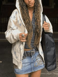 Oversized Star Print Zip Up Hoodie- Outfit