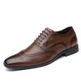 Zingj New Men's Plus Size Dress Leather Shoes Fashion Block Business Men's Shoes Korean