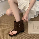 Toe Sandals Women 2025 Summer New Net Red Fashion Women's Shoes Denim Boots Sandals Retro Women's