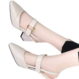 New Back Empty Sandals Women's Casual Square Head Horseshoes And Coarse Heel High Fashion Casual Leather