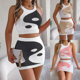 Shooting 2025 Spring And Summer Crashing Umbilled Umbilled Top Dress Knitted Suit Women's