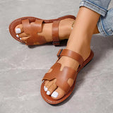 Summer New Flat Cool Slippers Women's Large Code Pure Color Wearing Casual Women's