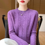Girl Feeling Jasmine Sweater Knitted Retro Collar Top Autumn And Winter Thick Bottom Shirt