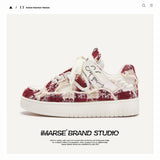 Shoes Destroy Aesthetic Bread Shoes New Year Red Christmas Red Life Year Small Scent Wind Plate Shoes Men And Women The