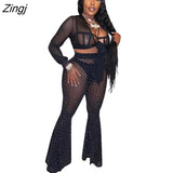 Women Tracksuit Biker 3 Piece Set See Through Sheer Mesh Party Night Clubwear Tracksuit Clothes For Women