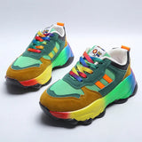 Women's Shoes Casual Sports Single Shoes 2025 Autumn And Winter New Large-Size Color Thick-Bottomed Old Dad