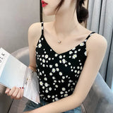 Women Tops Chiffon Blouses Woman Sleeveless Blouse Shirts Women V Neck Floral Top Plus Size Woman Printing Blouses