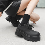 Zingj Leather Shoes Men's Autumn And Winter Business Dress Black Thick Increased Round Men's Big Head Shoes