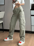 Low Waist Baggy Parachute Cargo Pants-Outfit